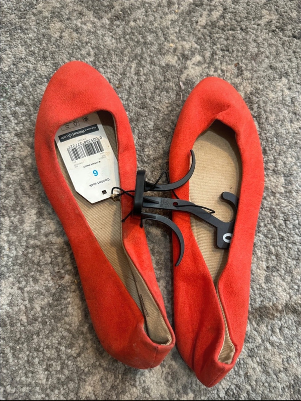 Women's Red Suede Ballet Flats - Classic Slip-On Style